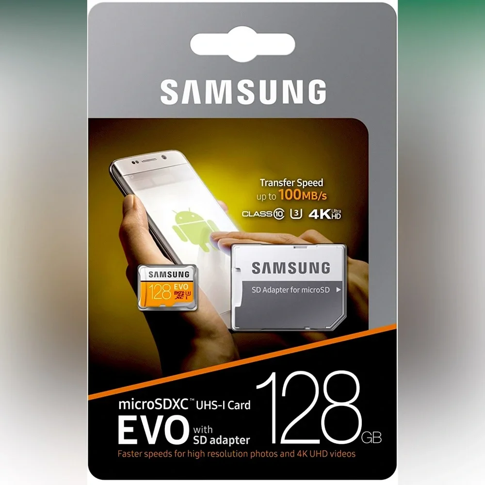 Samsung 100MB/s (U3) MicroSD EVO Memory Card with Adapter 128 GB (MB-MP128GA/AM)